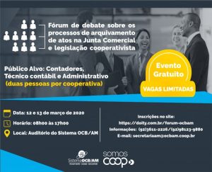 Imagem da notícia - Jucea participa de Fórum de debate sobre os processos de arquivamento de atos na OCB-AM