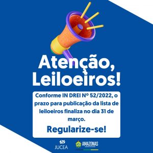 Imagem da notícia - O prazo para recadastramento de Leiloeiros termina dia 31 de março